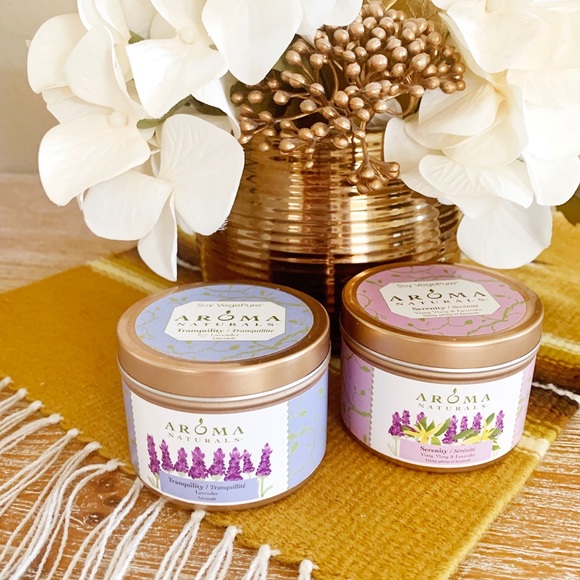 Other - Aroma Naturals Lavender Tin Candles 2 Count